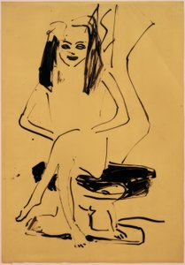 Uten tittel (sittende Marcella) av Ernst Ludwig Kirchner