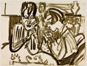 Par ved bordet av Ernst Ludwig Kirchner