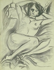 Liggende naken (Isabella), 1906 (kull på papir)