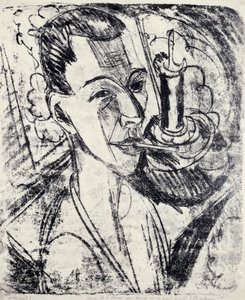 Selvportrett med sigarett av Ernst Ludwig Kirchner