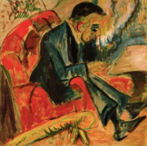Sittende mann på parkbenk av Ernst Ludwig Kirchner