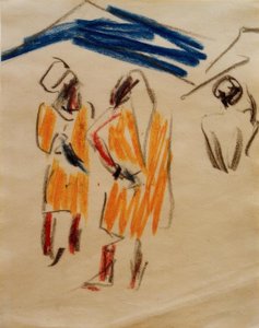 Skisse av to marokkanere av Ernst Ludwig Kirchner