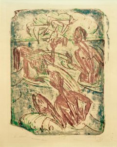 Sprutende bading av Ernst Ludwig Kirchner