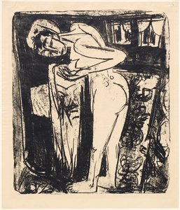 Stående naken i et rom av Ernst Ludwig Kirchner