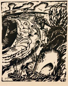 Bratt kyst med rund bukt av Ernst Ludwig Kirchner