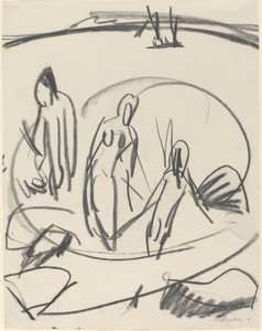 Tre badere i havet av Ernst Ludwig Kirchner