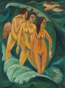 Tre badende, 1913 av Ernst Ludwig Kirchner