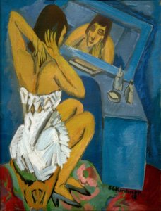 Toalett; Kvinne foran speilet av Ernst Ludwig Kirchner