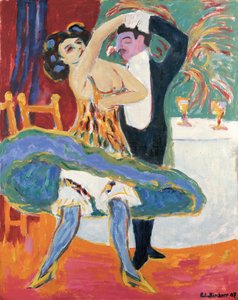 Vaudeville-teateret (engelsk dansepar), ca. 1909 (olje på lerret) av Ernst Ludwig Kirchner