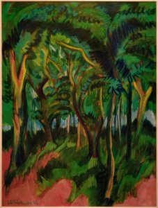 Skoghjerte med rosa forgrunn av Ernst Ludwig Kirchner