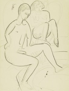 Ungt par på badet av Ernst Ludwig Kirchner
