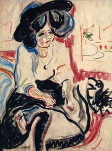 Ung kvinne med sigarett av Ernst Ludwig Kirchner