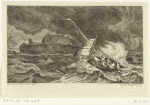 Seilbåt på stormfull sjø