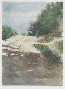 Sandvei gjennom skogkledd landskap av Ernst Witkamp