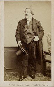 Portretul compozitorului Gioachino Antonio Rossini 1792-1868, începutul anilor 1860. norvegian av Erwin Hanfstaengl