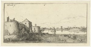 Fort med forsvar av Tholen på Schelde Landskap (serietittel) av Esaias van de Velde
