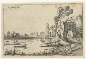 Landskap med elv og porthus Landskap (serietittel) av Esaias van de Velde