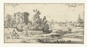 Landskap med ruiner av et romersk tempel Landskap (serietittel) av Esaias van de Velde