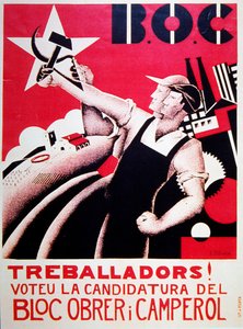 Valgplakat for Bloc Obrer i Camperol (BLOC) ca. 1935