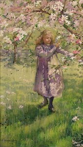 Picking Apple Blossom, 1901 av Ethel Horsfall Ertz