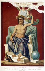 Jupiter (Zeus) kronet av Victory - ifølge en freske av Pompeii reist av Nicolini.