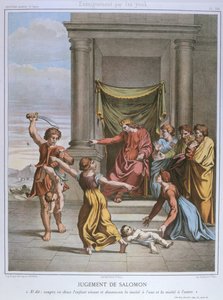 The Judgment of Salomon, illustrasjon fra en katekisme, ca. 1860