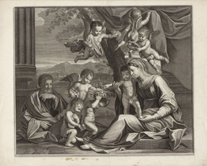 Hellig familie med putti av Etienne Baudet (possibly)