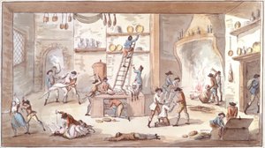 Plyndre en gård i perioden med den franske revolusjonen (wc på papir) av Etienne Bericourt