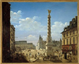 Torget og fontenen til Chatelet Maleri av Etienne Bouhot (1780-1862) 1810 Søn. 0,81x0,99 m Paris, Carnavalet-museet av Etienne Bouhot