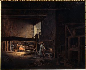 Smiene ved Chatillon sur Seine (Chatillon-sur-Seine) Maleri av Etienne Bouhot (1780-1862) 1823 Montbard, Musee des Forges de Breffan