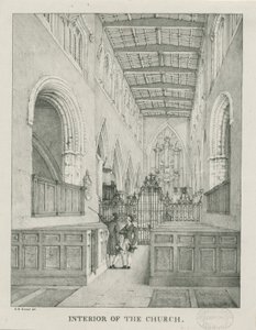 Interiør i Tamworth Church: litografi, nd [1796-1865]