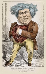 Portrett av Alexandre DUMAS (1803-1870) far: karikatur av Etienne Carjat. av Etienne Carjat