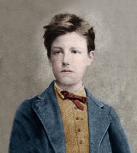 Portrett av Arthur Rimbaud (1859 - 1891), basert på Carjats bilde.