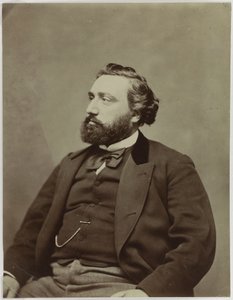 Portrett av Frankrikes statsminister Léon Gambetta 1838-1882. av Etienne Carjat