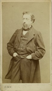 Portrett av komponisten François-Auguste Gevaert 1828-1908, ca. 1870. av Etienne Carjat