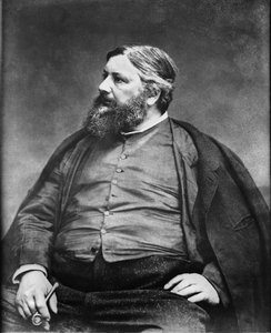 Portrett av maleren Gustave Courbet av fotografen Etienne Carjat. Originaltrykk, arkivet tilhørende fotoverkstedet Roth amp; Cie. av Etienne Carjat