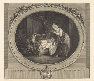 Uskyld inspirerer til ømhet av Etienne Claude Voysard after Jean Honoré Fragonard