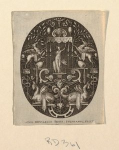 Athena, fra Grotesques on Black Ground, Divinities and Allegories av Etienne Delaune