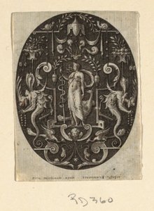 Juno, fra serien Grotesques on Black Ground, Divinities and Allegories av Etienne Delaune