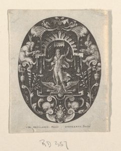 Jupiter, fra Grotesques on Black Ground, Divinities and Allegories av Etienne Delaune