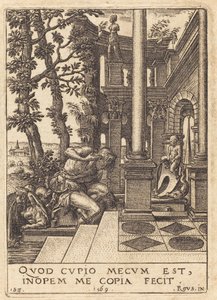 Narcissus ved fontenen av Etienne Delaune after Rosso Fiorentino