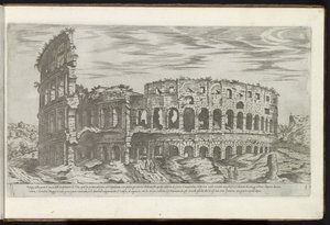 Colosseum te Roma Bouwwerken uit de oudheid (serietittel) Restene fra antikken til Roma samlet og portretter i perspektiv av Stefano Du Perac Parisino (serietittel på objekt)