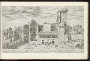 Ruïnes op de Quirinaal te Rome Bouwwerken uit de oudheid (serietittel) Restene av det gamle Roma samlet og fotografert i perspektiv av Stefano Du Perac Parisino (serietittel på objekt) av Etienne Duperac