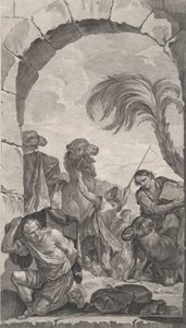 The Chapel of the Foundlings in Paris: The Suite of the Magi: Kameldrivere og bærere..., 1756.