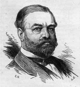 Portrett av Adolphe Cochery (1819 -1900), fransk politiker. Gravering av Bocour i "" Le Monde Illustré"" nr. 1287 av 26. november av Etienne Gabriel Bocourt