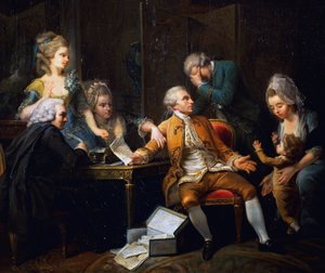 Brudd kontrakt, maleri av Jeaurat Etienne (1699-1789), Frankrike