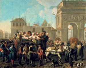 Transport av prostituerte til Salpetriere, c1760-1770