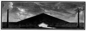 Begravelsesmonument "" som karakteriserer sjangeren skyggearkitektur"" - E.L. Boullee.