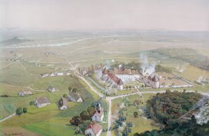 Gjenerobringen av Chateau de Mondement av den franske hæren 9. september 1914, under det første slaget ved Marne, 1915