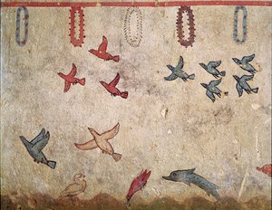 En fugls flukt (Detalj av freskomaleri, 530 f.Kr.) av Etruscan